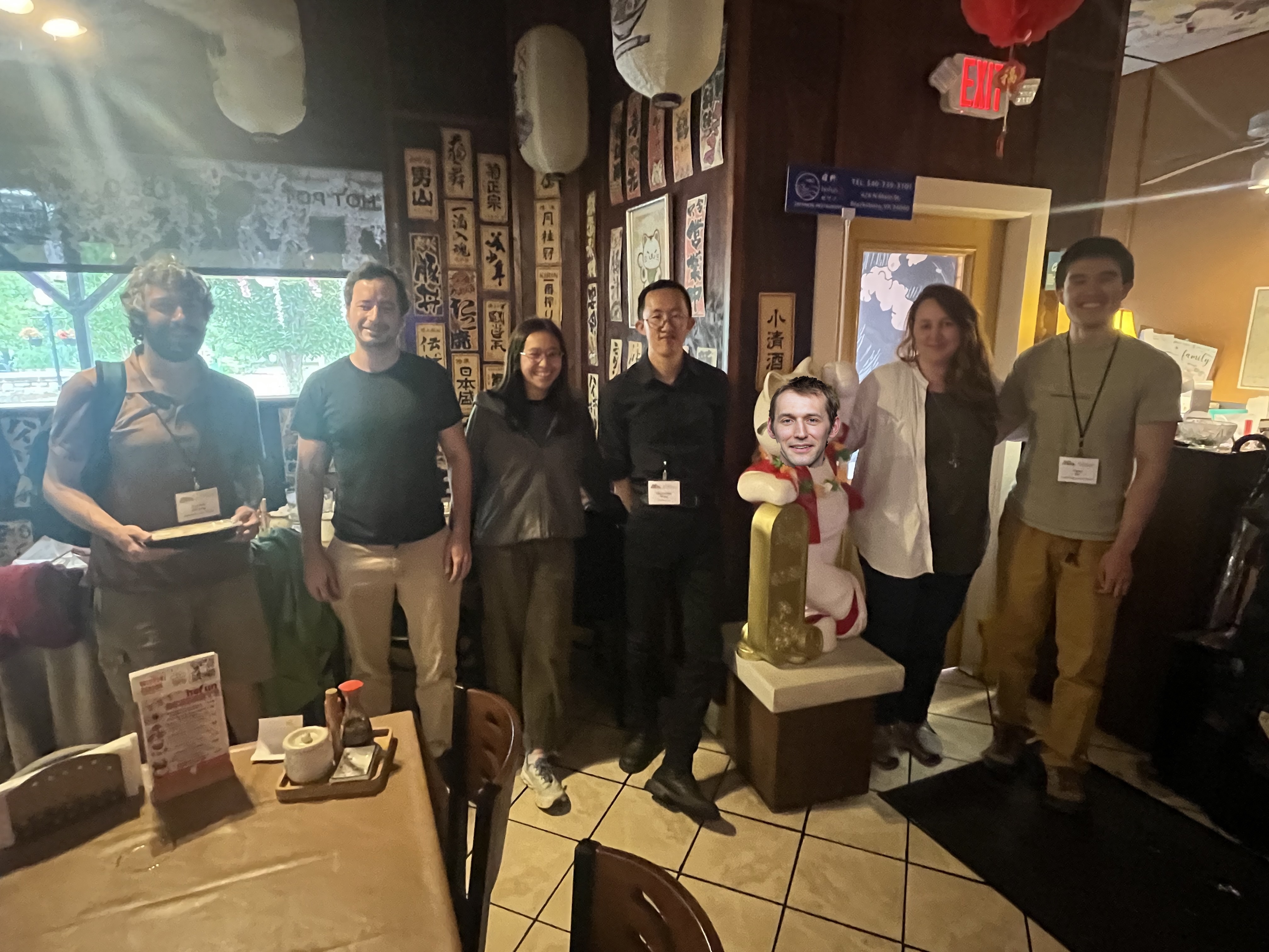 Townsend group photo at a restaurant in May 2026